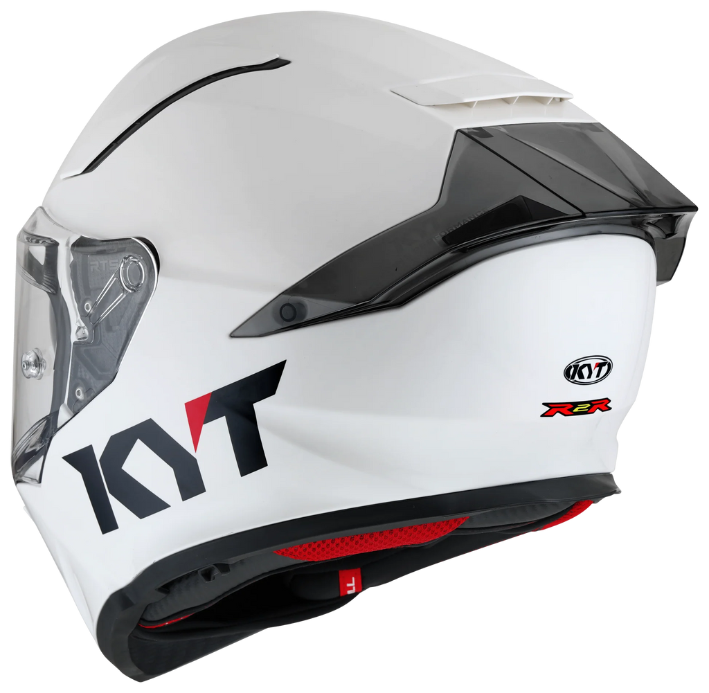 KYT R2R Plain White Full-Face Helmet